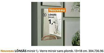 Promotions Lönsås miroir - Produit maison - Ikea - Valide de 20/08/2020 à 15/08/2021 chez Ikea