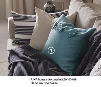 Promoties Aina housse de coussin - Huismerk - Ikea - Geldig van 20/08/2020 tot 15/08/2021 bij Ikea
