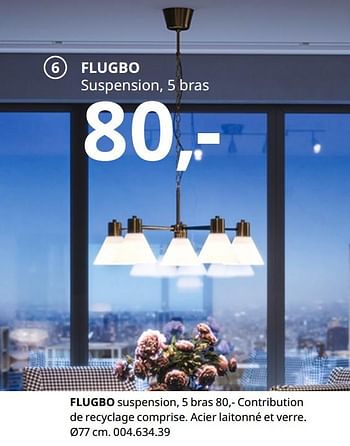 Promotions Flugbo suspension - Produit maison - Ikea - Valide de 20/08/2020 à 15/08/2021 chez Ikea