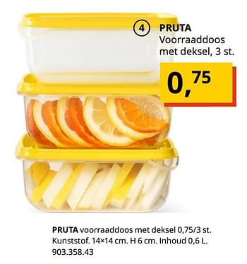 Promotions Pruta voorraaddoos met deksel - Produit maison - Ikea - Valide de 20/08/2020 à 15/08/2021 chez Ikea
