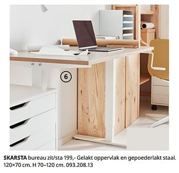 Promoties Skarsta bureau zit-sta - Huismerk - Ikea - Geldig van 20/08/2020 tot 15/08/2021 bij Ikea