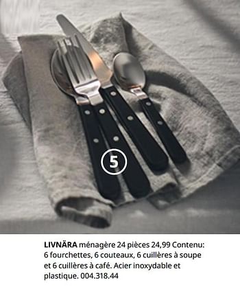 Promoties Livnära ménagère 24 pièces - Huismerk - Ikea - Geldig van 20/08/2020 tot 15/08/2021 bij Ikea