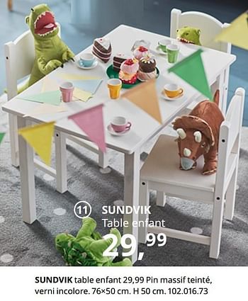 Promotions Sundvik table enfant - Produit maison - Ikea - Valide de 20/08/2020 à 15/08/2021 chez Ikea