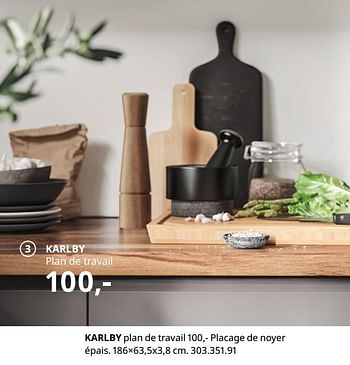 Promotions Karlby plan de travail - Produit maison - Ikea - Valide de 20/08/2020 à 15/08/2021 chez Ikea