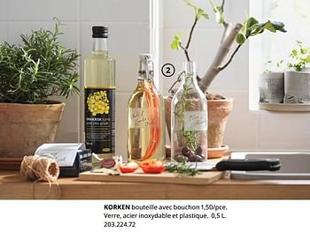 Promotions Korken bouteille avec bouchon - Produit maison - Ikea - Valide de 20/08/2020 à 15/08/2021 chez Ikea