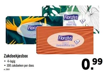 Promoties Zakdoekjesbox - Floralys - Geldig van 14/09/2020 tot 19/09/2020 bij Lidl
