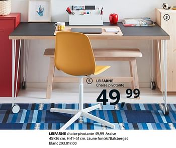 Promotions Leifarne chaise pivotante - Produit maison - Ikea - Valide de 20/08/2020 à 15/08/2021 chez Ikea