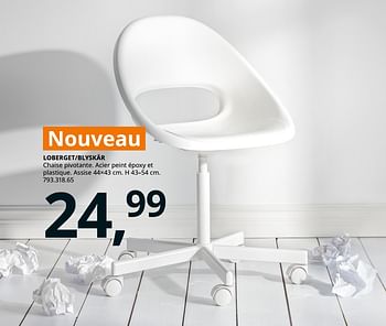 Promotions Loberget-blyskär chaise pivotante - Produit maison - Ikea - Valide de 20/08/2020 à 15/08/2021 chez Ikea