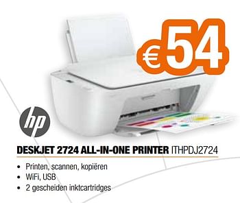 Promoties Hp deskjet 2724 all-in-one printer ithpdj2724 - HP - Geldig van 06/09/2020 tot 30/09/2020 bij Expert