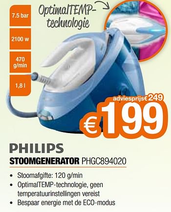 Promoties Philips stoomgenerator phgc894020 - Philips - Geldig van 06/09/2020 tot 30/09/2020 bij Expert