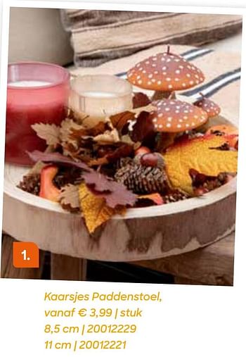 Promoties Kaarsjes paddenstoel - Huismerk - Ava - Geldig van 08/09/2020 tot 15/11/2020 bij Ava