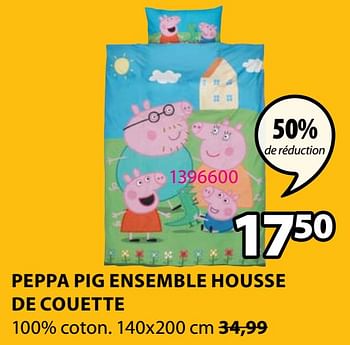 Promoties Peppa pig ensemble housse de couette - Huismerk - Jysk - Geldig van 31/08/2020 tot 13/09/2020 bij Jysk