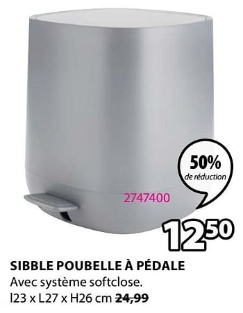 Promotions Sibble poubelle à pédale - Produit Maison - Jysk - Valide de 31/08/2020 à 13/09/2020 chez Jysk