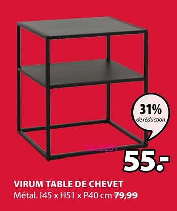 Promotions Virum table de chevet - Produit Maison - Jysk - Valide de 31/08/2020 à 13/09/2020 chez Jysk