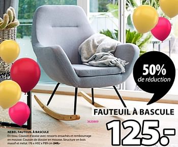 Promotions Nebel fauteuil à bascule - Produit Maison - Jysk - Valide de 31/08/2020 à 13/09/2020 chez Jysk