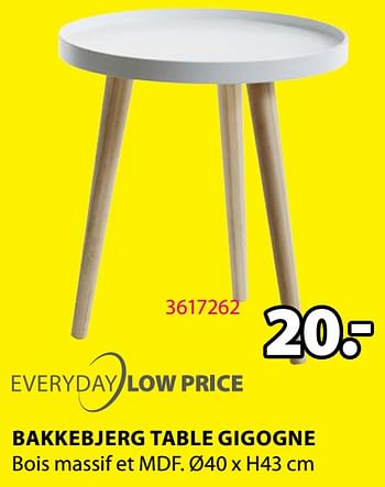 Promotions Bakkebjerg table gigogne - Produit Maison - Jysk - Valide de 31/08/2020 à 13/09/2020 chez Jysk