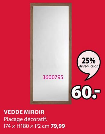 Promotions Vedde miroir - Produit Maison - Jysk - Valide de 31/08/2020 à 13/09/2020 chez Jysk