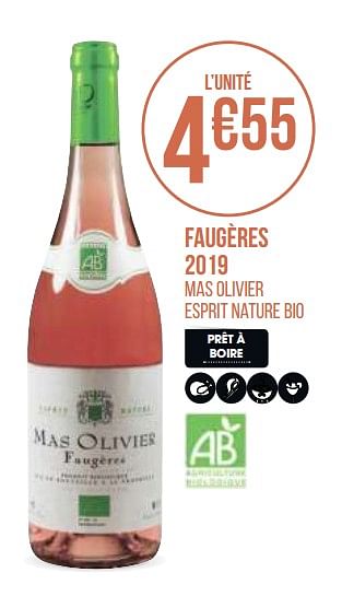 Promotions Faugères 2019 - Vins rosé - Valide de 31/08/2020 à 13/09/2020 chez Géant Casino