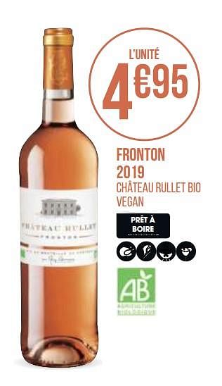 Promotions Fronton 2019 - Vins rosé - Valide de 31/08/2020 à 13/09/2020 chez Géant Casino