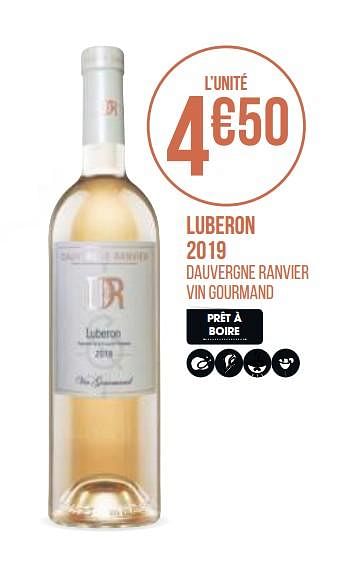 Promotions Luberon 2019 - Vins rosé - Valide de 31/08/2020 à 13/09/2020 chez Géant Casino