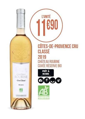 Promotions Côtes-de-provence cru classé 2019 - Vins rosé - Valide de 31/08/2020 à 13/09/2020 chez Géant Casino