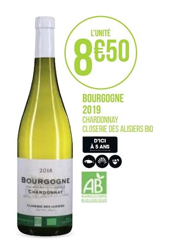 Promoties Bourgogne 2019 - Witte wijnen - Geldig van 31/08/2020 tot 13/09/2020 bij Géant Casino