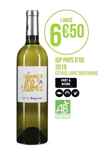 Promoties Igp pays d`oc 2019 - Witte wijnen - Geldig van 31/08/2020 tot 13/09/2020 bij Géant Casino