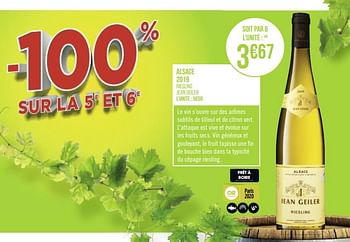 Promotions Alsace 2019 - Vins blancs - Valide de 31/08/2020 à 13/09/2020 chez Géant Casino