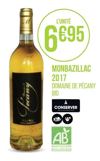 Promoties Monbazillac 2017 - Witte wijnen - Geldig van 31/08/2020 tot 13/09/2020 bij Géant Casino