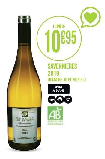 Promotions Savennières 2019 - Vins blancs - Valide de 31/08/2020 à 13/09/2020 chez Géant Casino