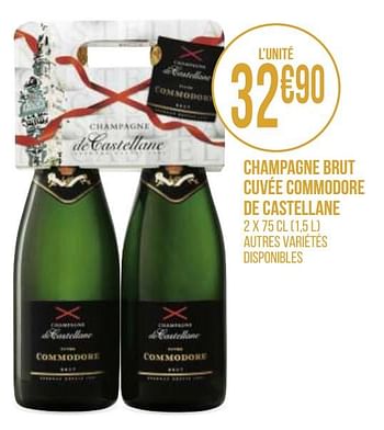 Promoties Champagne brut cuvée commodore de castellane - Champagne - Geldig van 31/08/2020 tot 13/09/2020 bij Géant Casino