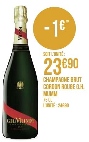 Promoties Champagne brut cordon rouge g.h. mumm - Mumm - Geldig van 31/08/2020 tot 13/09/2020 bij Géant Casino