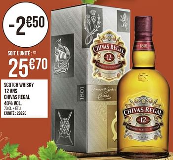Promotions Scotch whisky 12 ans chivas regal - Chivas Regal - Valide de 31/08/2020 à 13/09/2020 chez Géant Casino
