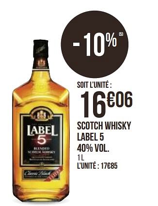 Promotions Scotch whisky label 5 - Label 5 - Valide de 31/08/2020 à 13/09/2020 chez Géant Casino