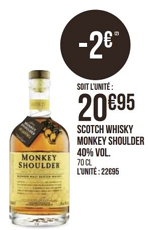 Promoties Scotch whisky monkey shoulder - Monkey Shoulder - Geldig van 31/08/2020 tot 13/09/2020 bij Géant Casino