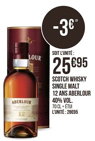 Promotions Scotch whisky single malt 12 ans aberlour - Aberlour - Valide de 31/08/2020 à 13/09/2020 chez Géant Casino