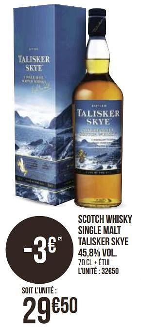 Promotions Scotch whisky single malt talisker skye - Talisker - Valide de 31/08/2020 à 13/09/2020 chez Géant Casino