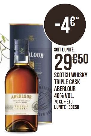 Promotions Scotch whisky triple cask aberlour - Aberlour - Valide de 31/08/2020 à 13/09/2020 chez Géant Casino