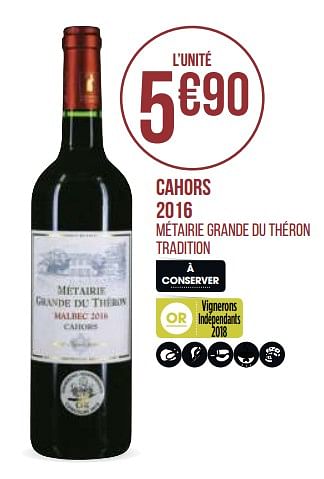 Promotions Cahors 2016 - Vins rouges - Valide de 31/08/2020 à 13/09/2020 chez Géant Casino