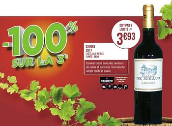 Promotions Cahors 2017 - Vins rouges - Valide de 31/08/2020 à 13/09/2020 chez Géant Casino