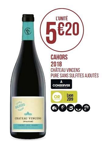 Promotions Cahors 2018 - Vins rouges - Valide de 31/08/2020 à 13/09/2020 chez Géant Casino