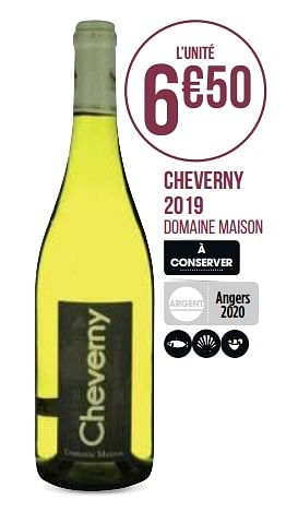 Promotions Cheverny 2019 - Vins blancs - Valide de 31/08/2020 à 13/09/2020 chez Géant Casino