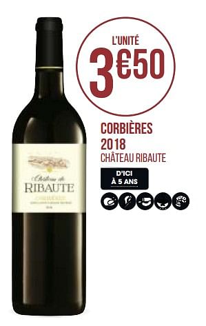 Promotions Corbières 2018 - Vins rouges - Valide de 31/08/2020 à 13/09/2020 chez Géant Casino