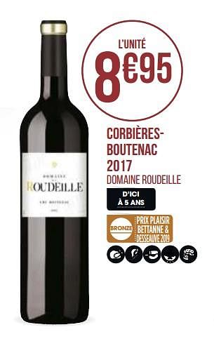 Promotions Corbièresboutenac 2017 - Vins rouges - Valide de 31/08/2020 à 13/09/2020 chez Géant Casino