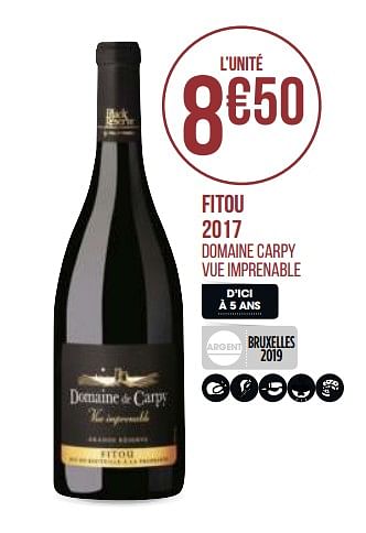 Promoties Fitou 2017 - Rode wijnen - Geldig van 31/08/2020 tot 13/09/2020 bij Géant Casino
