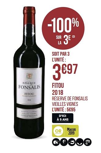 Promoties Fitou 2018 - Rode wijnen - Geldig van 31/08/2020 tot 13/09/2020 bij Géant Casino