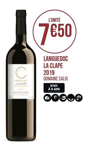 Promotions Languedoc la clape 2019 - Vins rouges - Valide de 31/08/2020 à 13/09/2020 chez Géant Casino