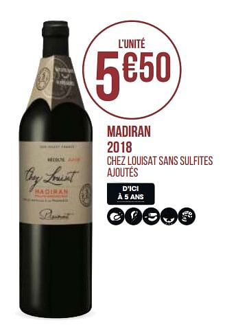 Promoties Madiran 2018 - Rode wijnen - Geldig van 31/08/2020 tot 13/09/2020 bij Géant Casino