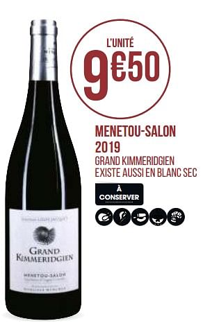 Promotions Menetou-salon 2019 - Vins rouges - Valide de 31/08/2020 à 13/09/2020 chez Géant Casino