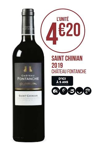 Promotions Saint chinian 2019 - Vins rouges - Valide de 31/08/2020 à 13/09/2020 chez Géant Casino